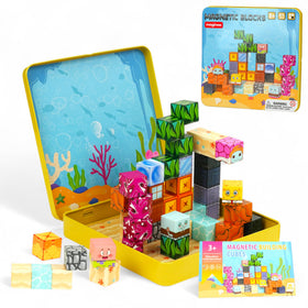 Maginoo ocean 49pcs blocks for imaginative STEM play on the go