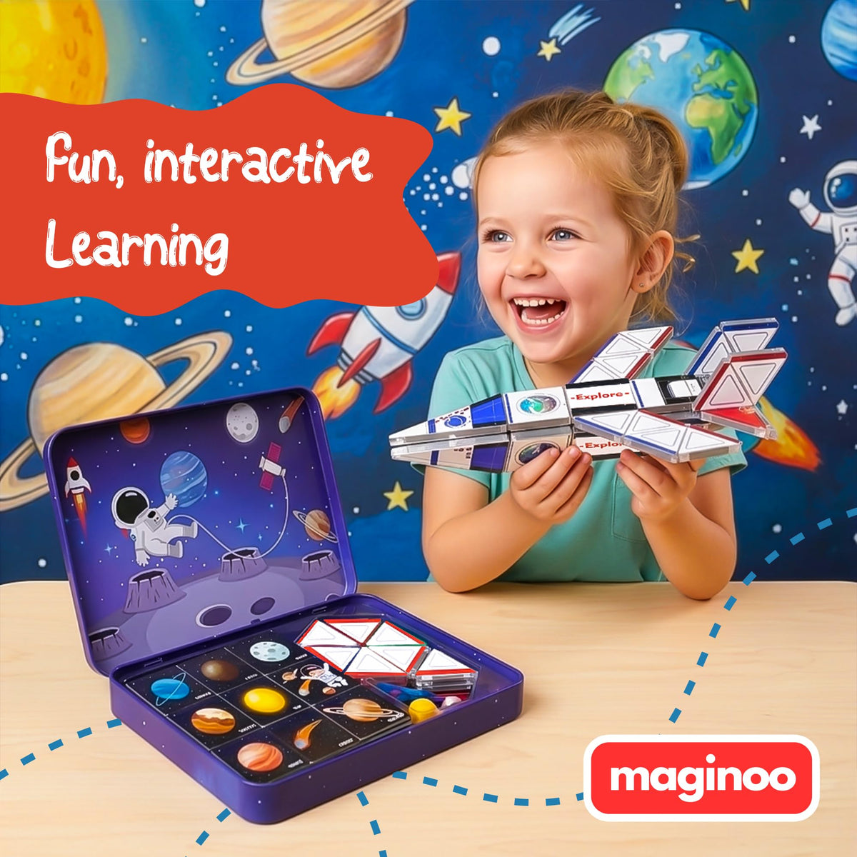 Maginoo astronaut figures enhance storytelling and fine motor skill development during STEM play