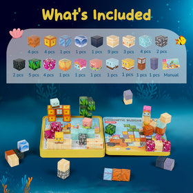 Maginoo blocks with a strong magnetic connection for stable constructions