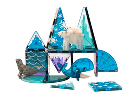 MAGNA-TILES Arctic Animals baby polar bear image supports color and shape recognition.