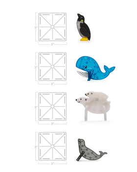 MAGNA-TILES Arctic Animals polar bear image enhances problem-solving during icy builds.