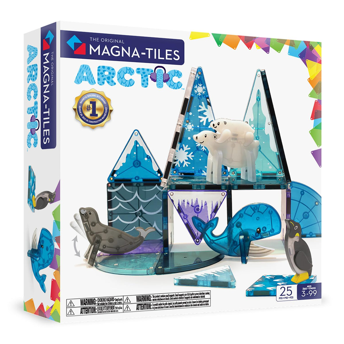MAGNA-TILES Arctic Animals whale image promotes imaginative play and spatial thinking.