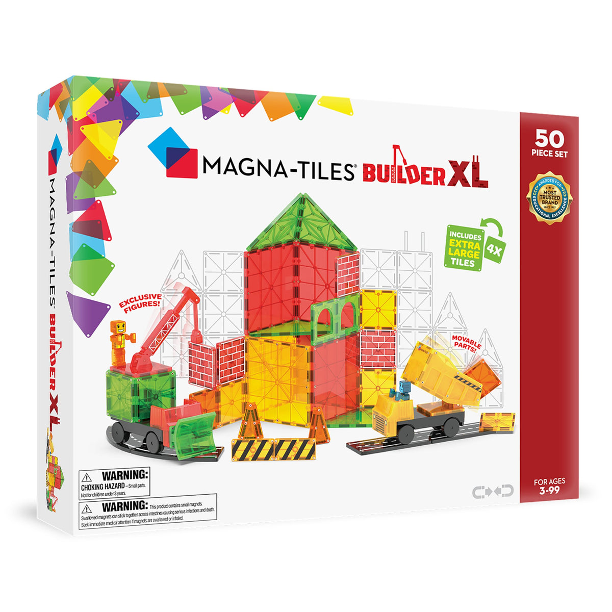MAGNA-TILES Builder XL crane base for large construction play with interchangeable moving parts