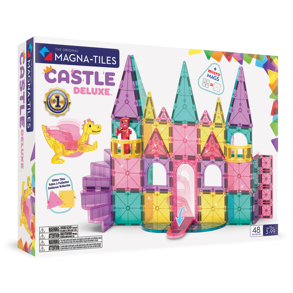 MAGNA-TILES Castle DLX drawbridge for open-ended storytelling and sturdy magnetic connections