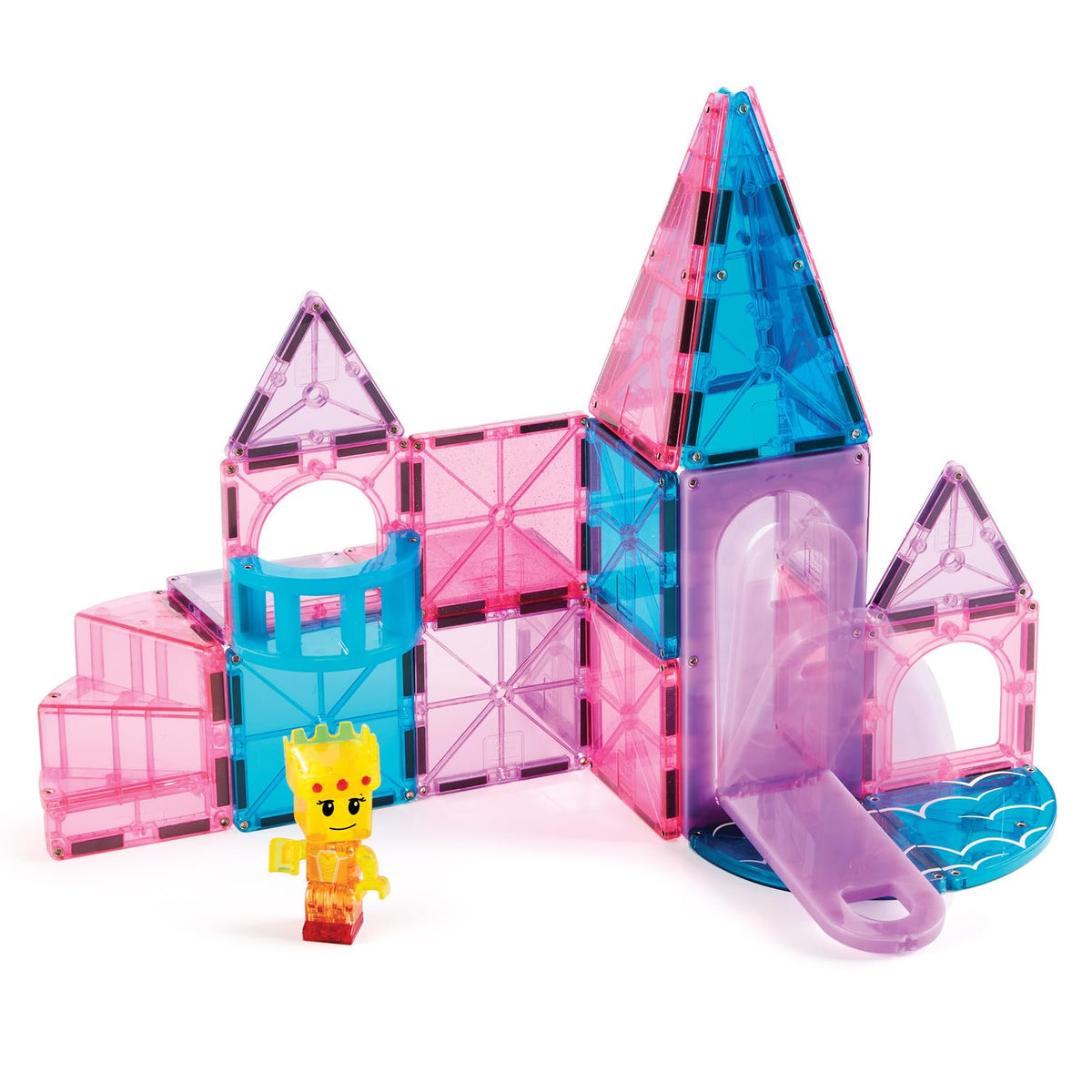 MAGNA-TILES Castle glitter triangles add magical sparkle to builds.