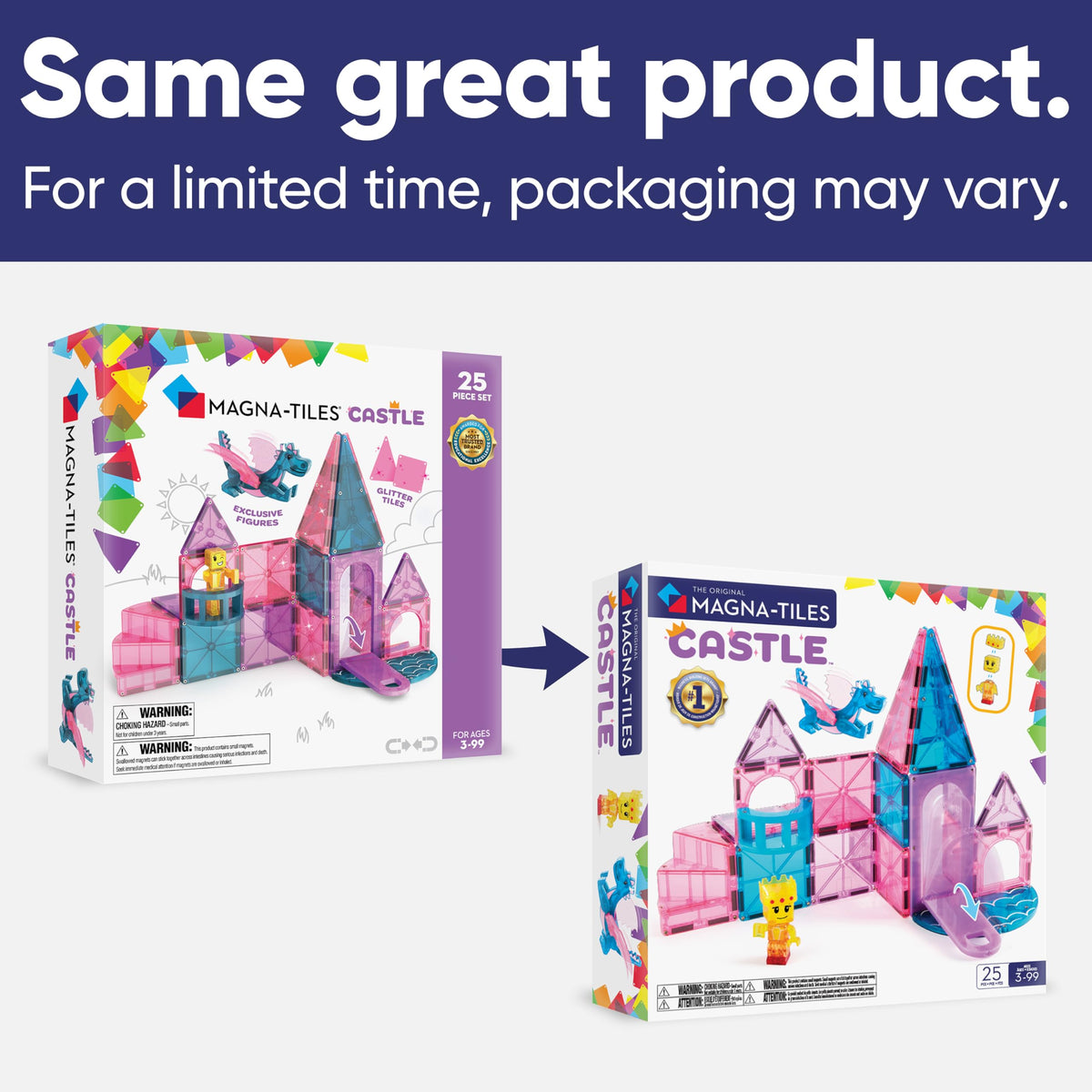 MAGNA-TILES Castle squares provide sturdy, versatile foundations for builds.