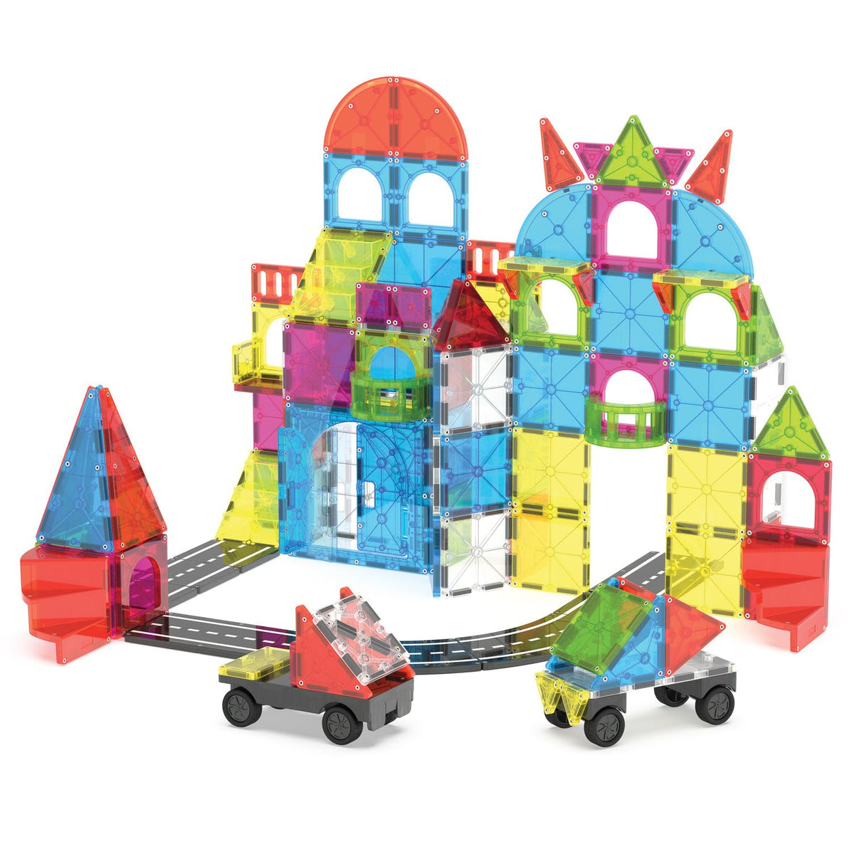 MAGNA-TILES City Center balconies add height and viewpoint to urban skylines.