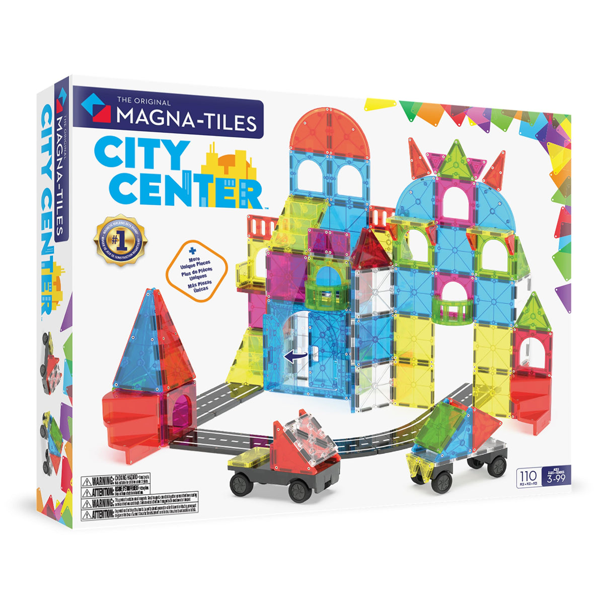 MAGNA-TILES City Center opens a bustling metropolis for imaginative play and quick city layout assembly.