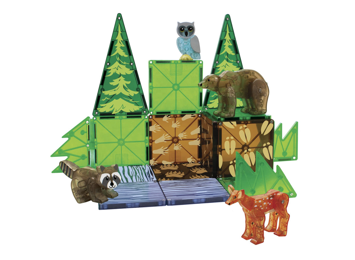 MAGNA-TILES Tree piece creates tall, leafy forest backdrops.