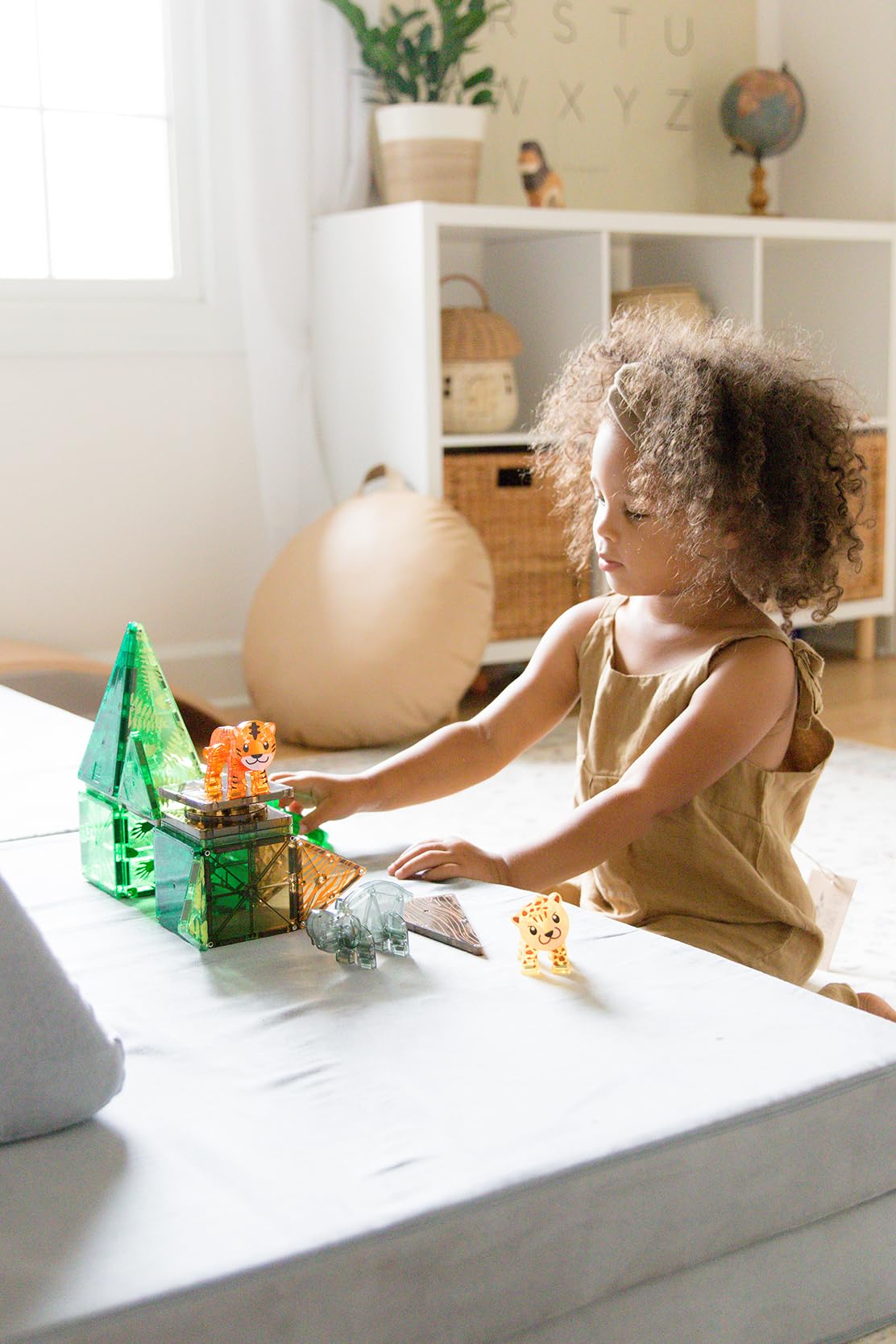 MAGNA-TILES Jungle sloth figurine inspires calm cooperative building