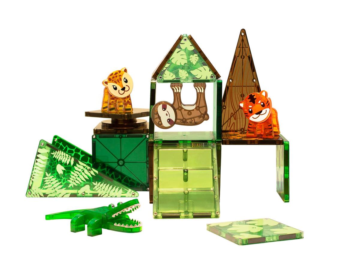 MAGNA-TILES Jungle small squares and triangles enable versatile geometry play