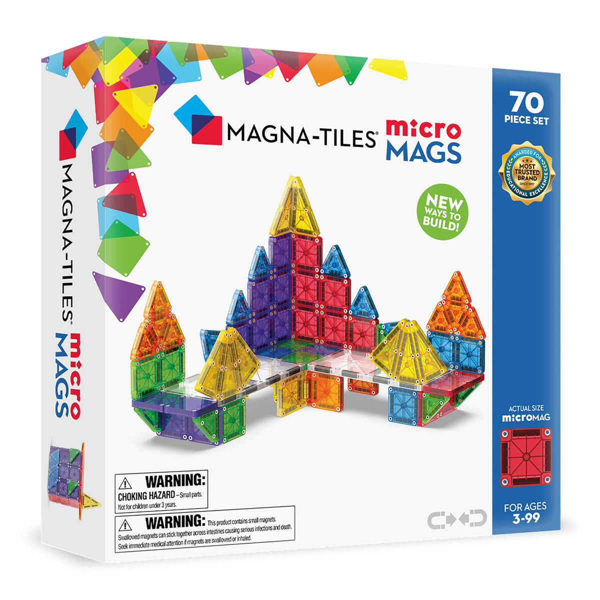 MAGNA-TILES micromags deluxe 70-piece set for portable creative building