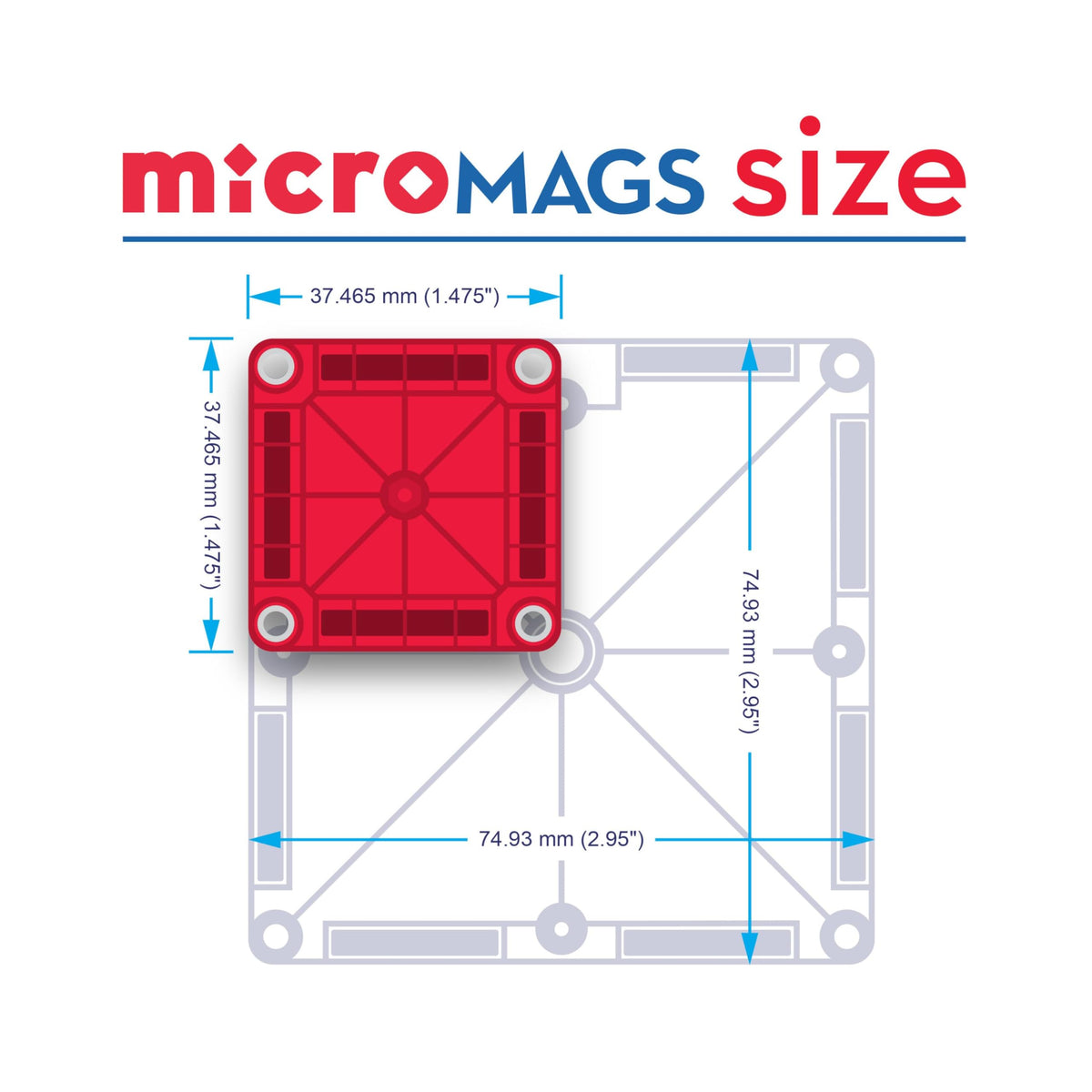 MAGNA-TILES microMAGS versatile set for play spaces and learning corners.