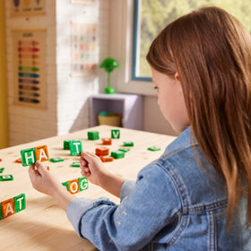 MAGNA-TILES micromags Fine motor skills grow during letter-building activities.