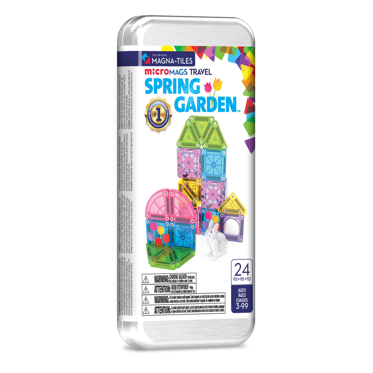 MAGNA-TILES microMAGS flower tiles for on the go creative play and storytelling
