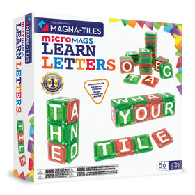 MAGNA-TILES micromags Learn Letters set — printed letters for early recognition and hands-on play.