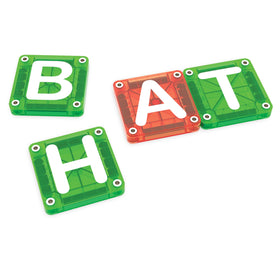 MAGNA-TILES micromags 56 tiles with letters enable early word-building exploration.