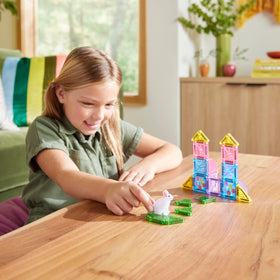 MAGNA-TILES microMAGS quarter circle pieces support imaginative architecture and smooth curves
