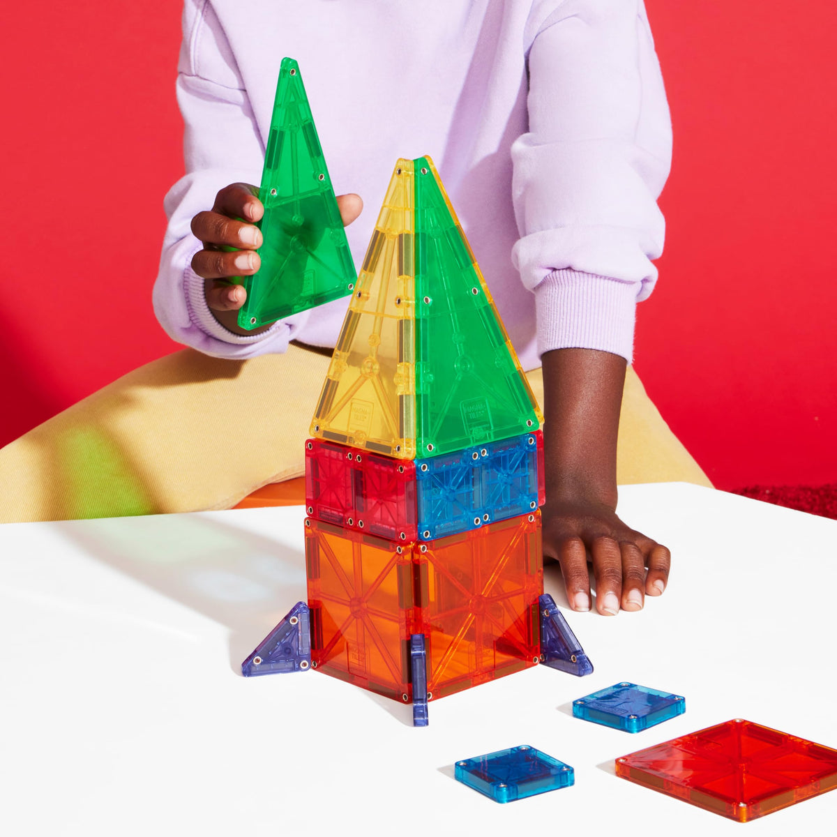 MAGNA-TILES microMAGS squares closeup illustrates tiny tiles for intricate designs.