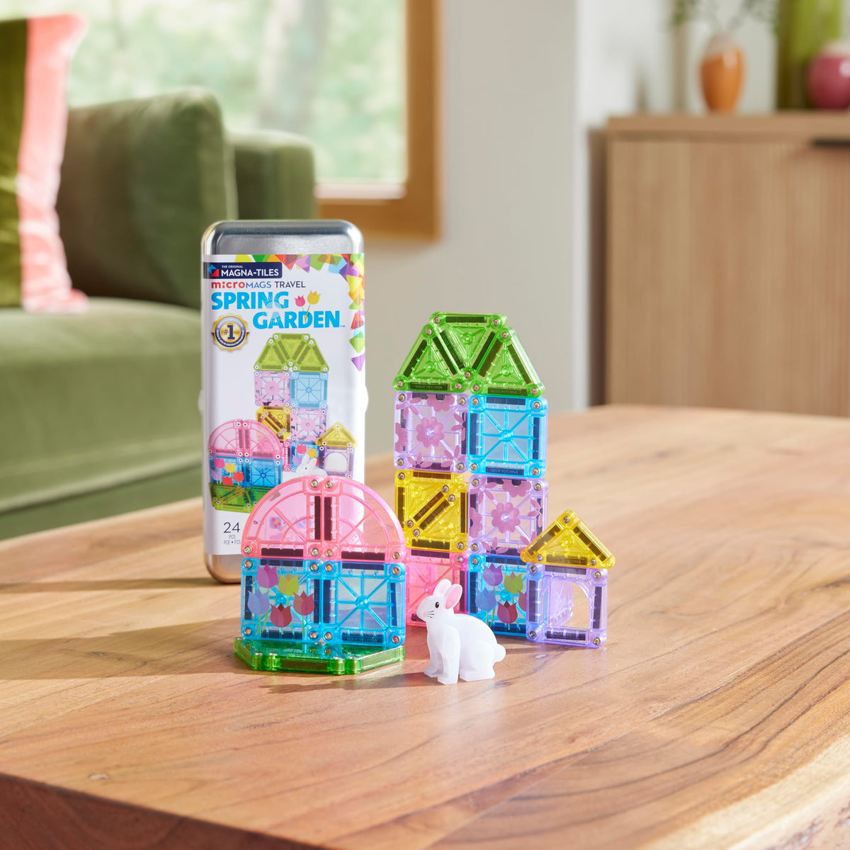 MAGNA-TILES microMAGS travel case keeps pieces organized for trips anywhere