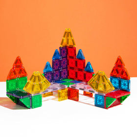 MAGNA-TILES micromags triangles and squares for vibrant geometric builds