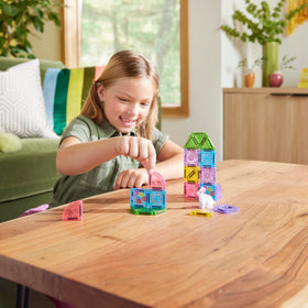 MAGNA-TILES microMAGS tulip tiles spark colorful garden scenes during travel