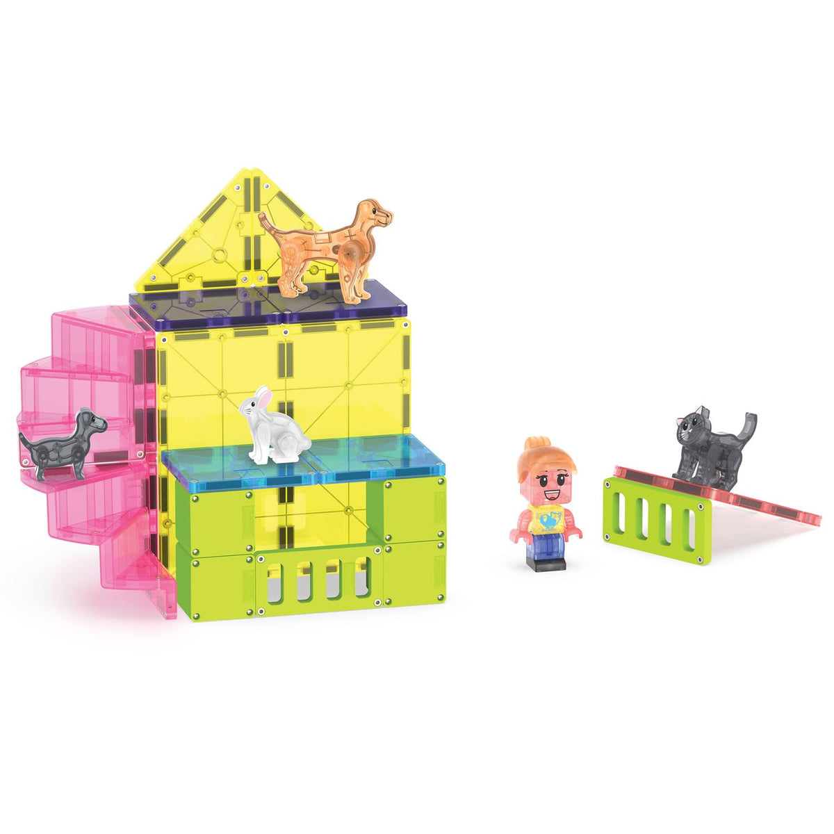 MAGNA-TILES fences and gates defining play areas and boundaries