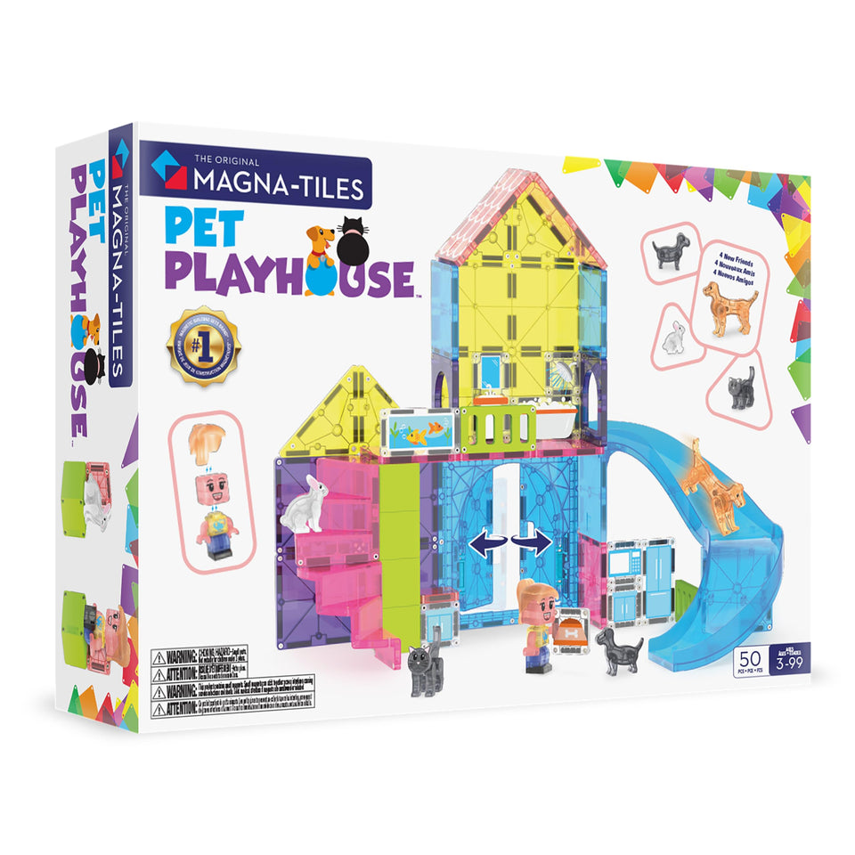 MAGNA-TILES Pet Playhouse front view with double doors for imaginative play