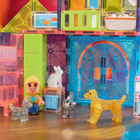 MAGNA-TILES Pet Playhouse slide piece in motion for dynamic play
