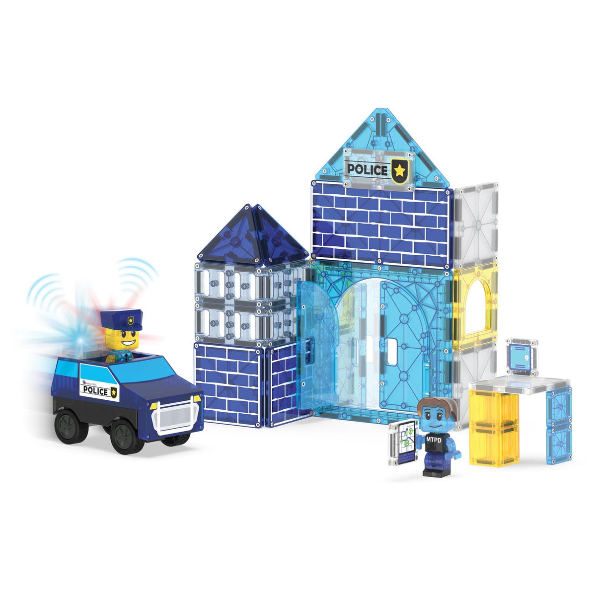MAGNA-TILES Interchangeable vehicle attachments support varied rescue missions
