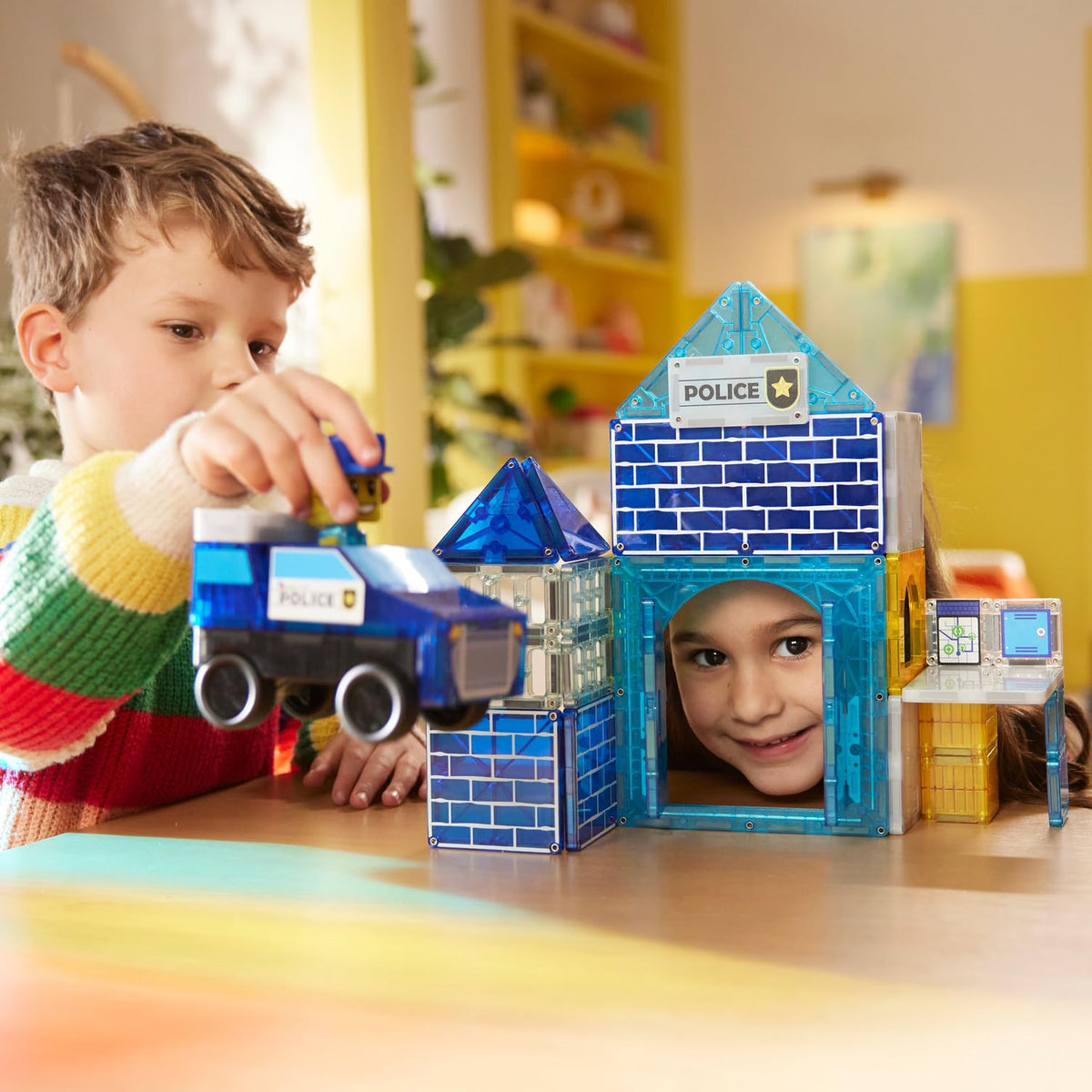 MAGNA-TILES Police Figures and Mix and Match parts enable customizable adventures