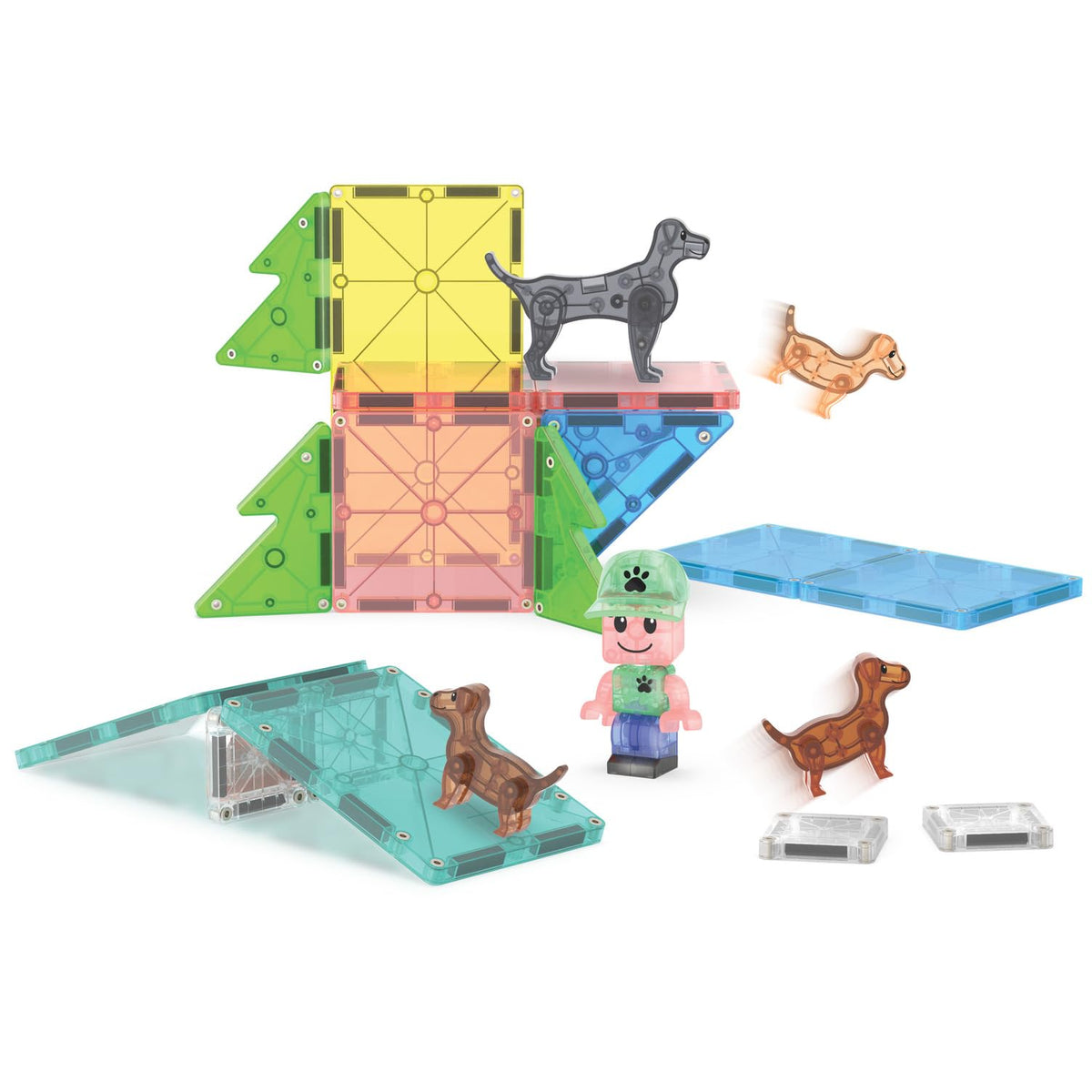 MAGNA-TILES puppy park diorama supports creative story-building.
