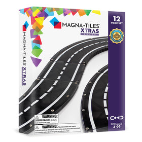 MAGNA-TILES Roads 12-piece bundle for highway building and imaginative play