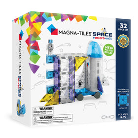 MAGNA-TILES Space Shuttle and pieces for creative building and easy clean-up after play.