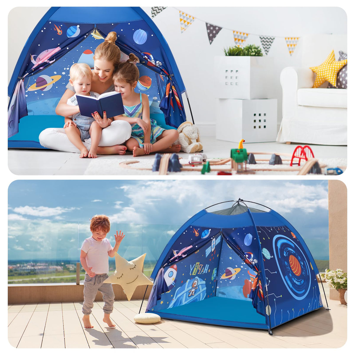 Mnagant Space World Play Tent durable material ensures lasting fun during active use.