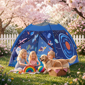 Mnagant Space World Play Tent spacious 47x47x43 inches accommodates friends.