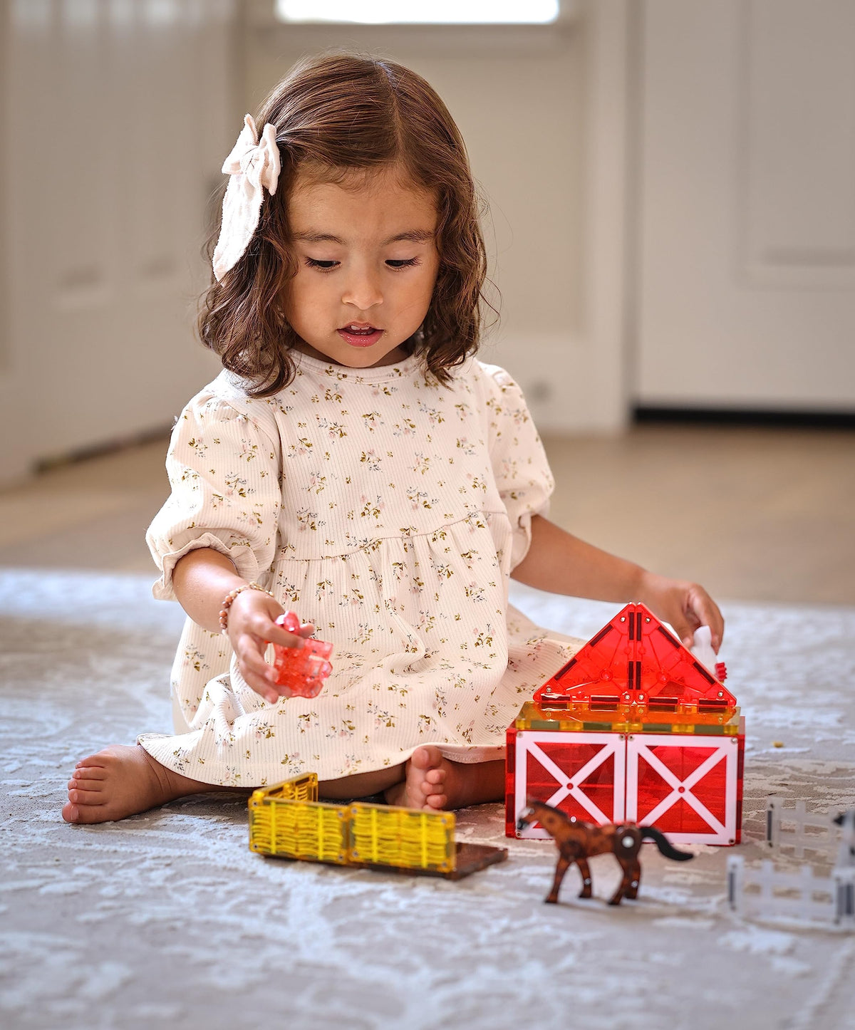 MAGNA-TILES Farm Animals animal figurines invite pretend care and storytelling.
