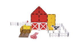 MAGNA-TILES Farm Animals rectangle tiles enable larger barn structures and builds.