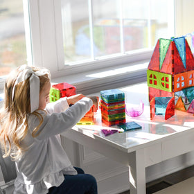 MAGNA-TILES Metropolis colorful tiles invite color theory exploration during creative assemblies