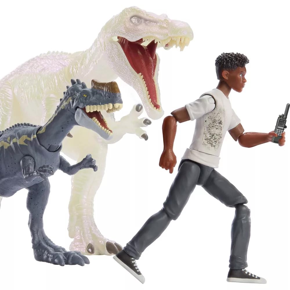 MAGNETOE Jurassic Chaos Monolophosaurus figure for dynamic dinosaur scenes.