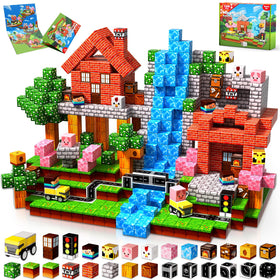 Magnetopia 100pcs magnetic blocks laid out for creative play and learning