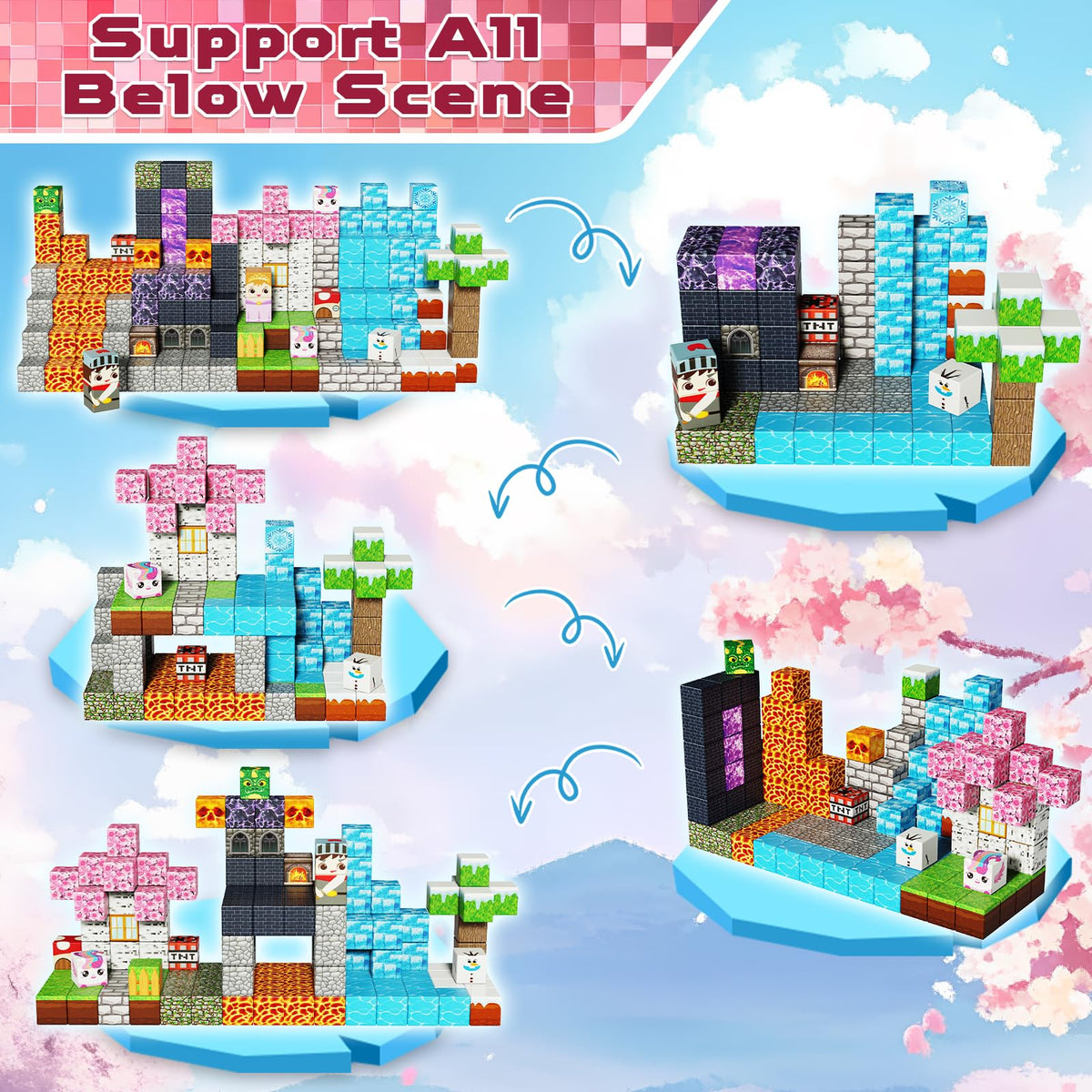 Magnetopia colorful magnetic cubes support hands-on learning and color recognition.