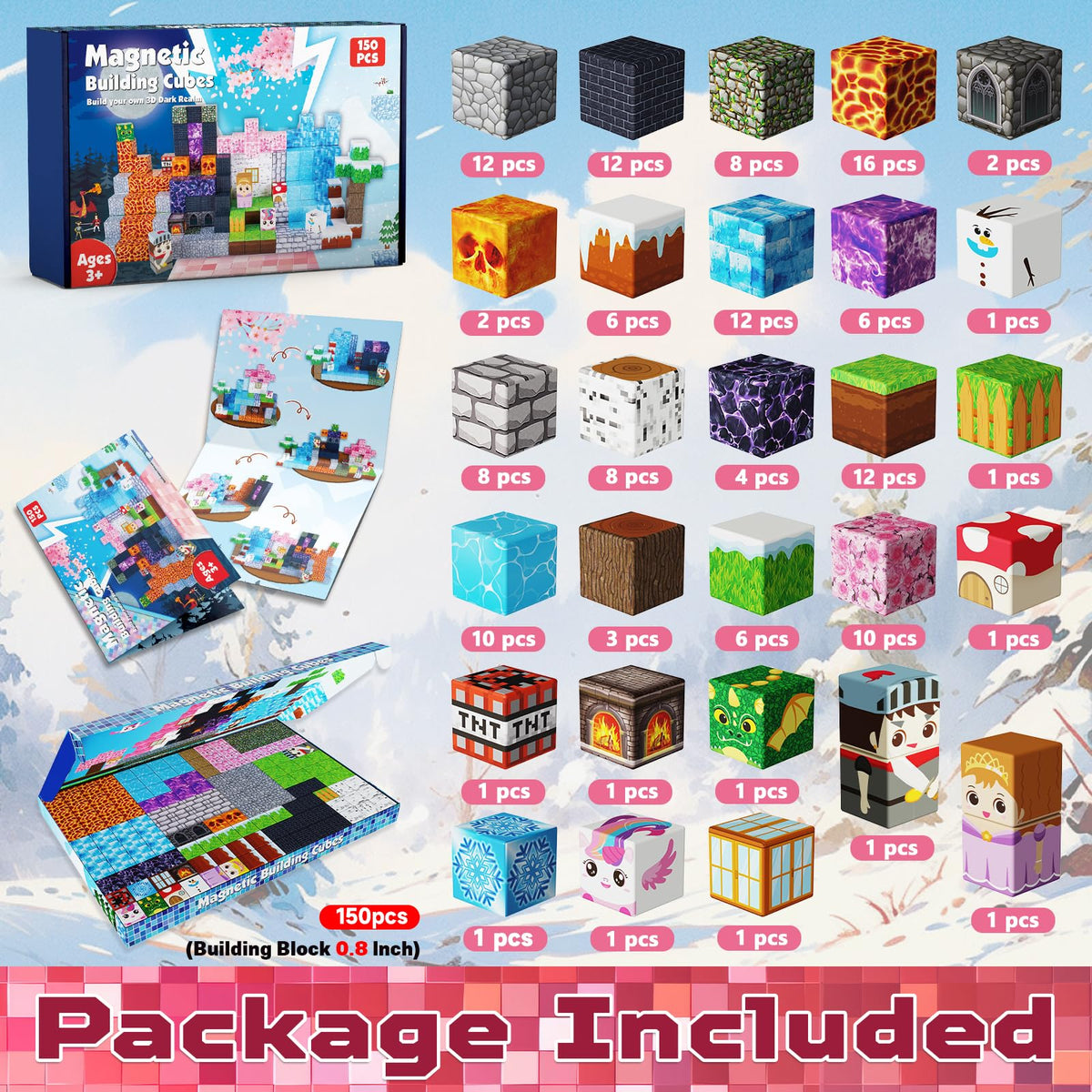 Magnetopia dark forest glacier castle blocks fuel imaginative construction and problem solving.