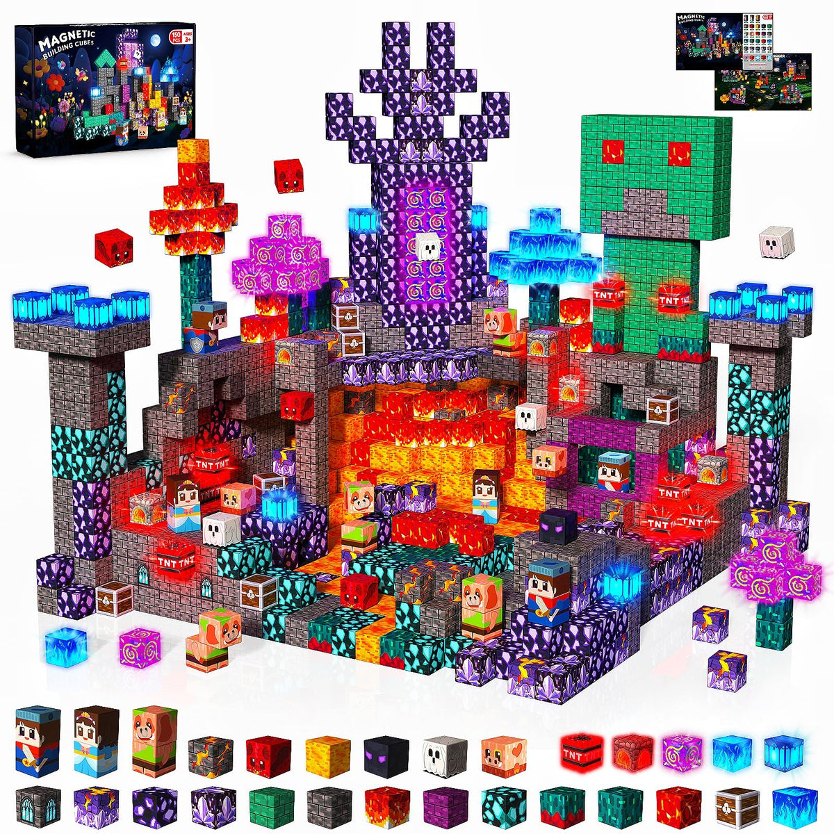 Magnetopia light-up blocks for 150-piece glow-in-the-dark building fun