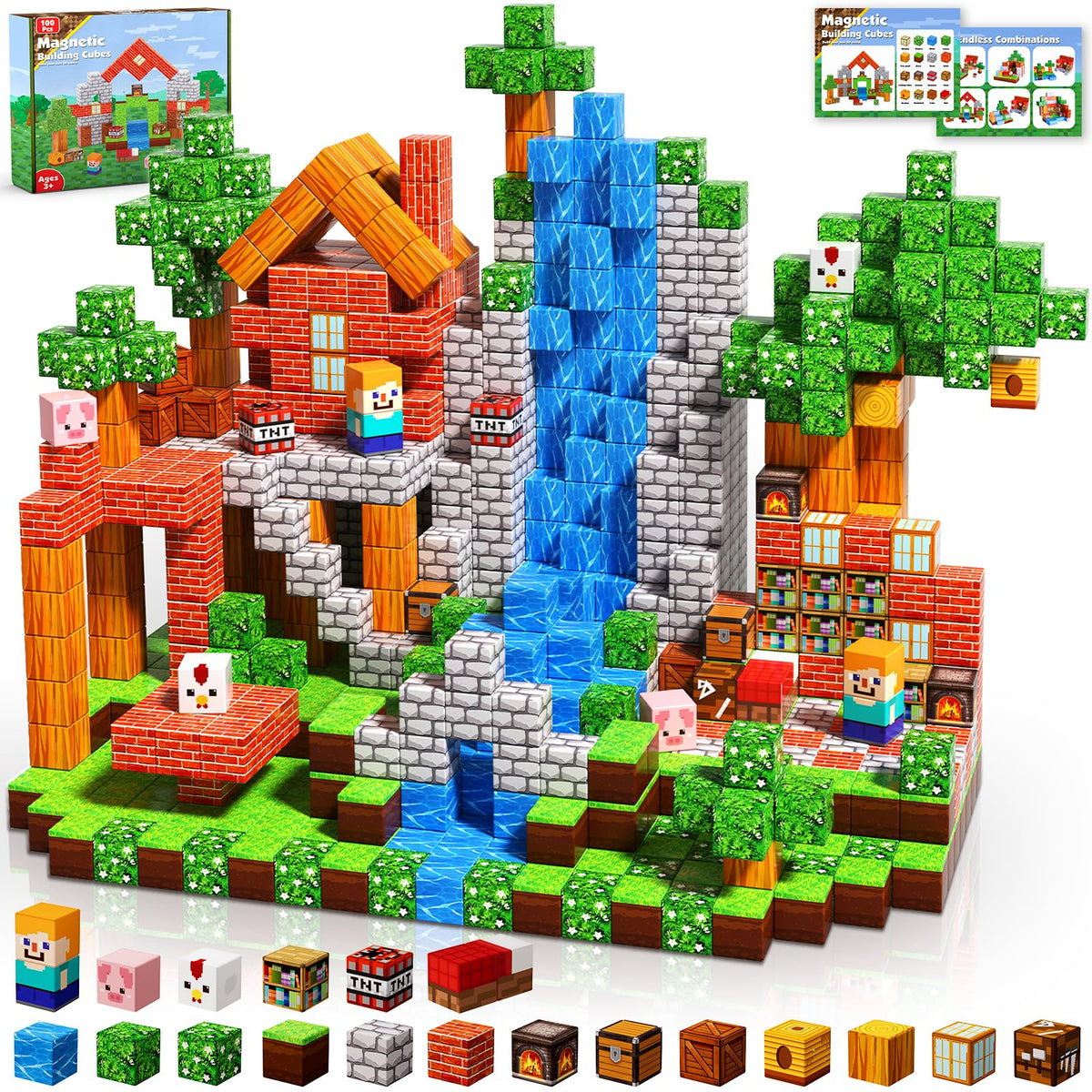 Magnetopia magnetic blocks in a colorful 100-piece set for creative play and spatial skills