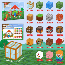 Close-up of interlocking blocks with an idea guide for assembly play
