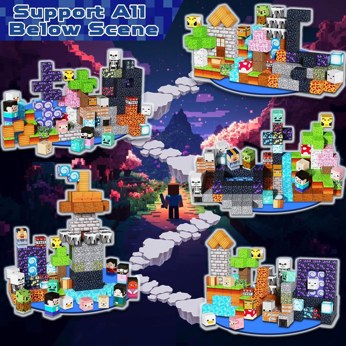 Idea guide with stories inspires imaginative construction sessions with Magnetopia.