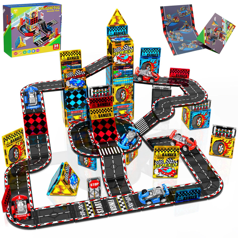 Magnetopia Road Set track layout for versatile play