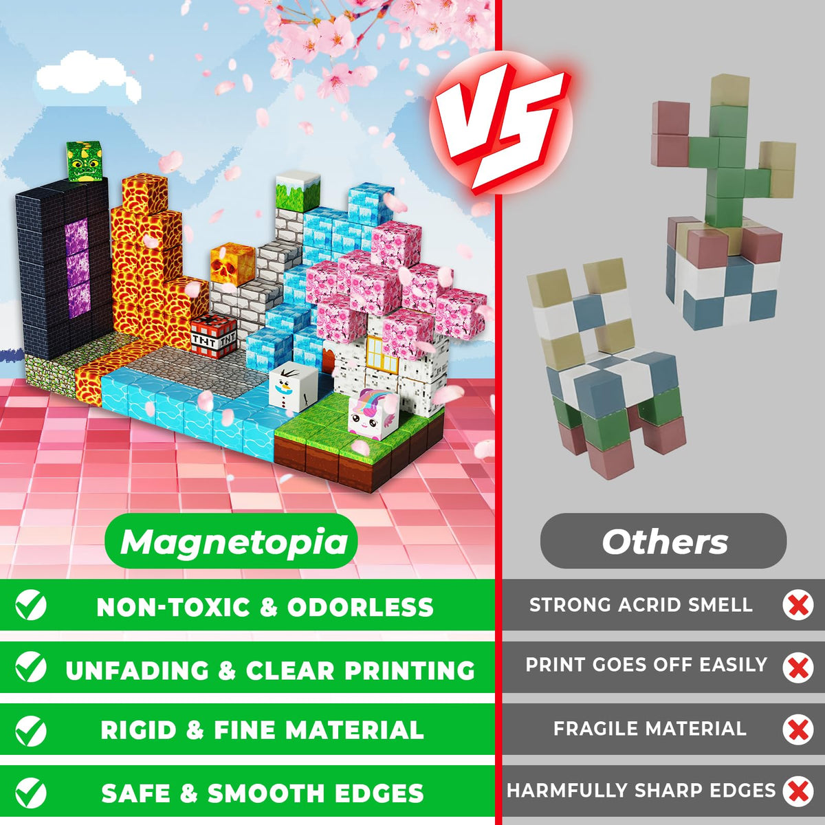 Magnetopia safe ABS material blocks provide durable, child-friendly play experiences.