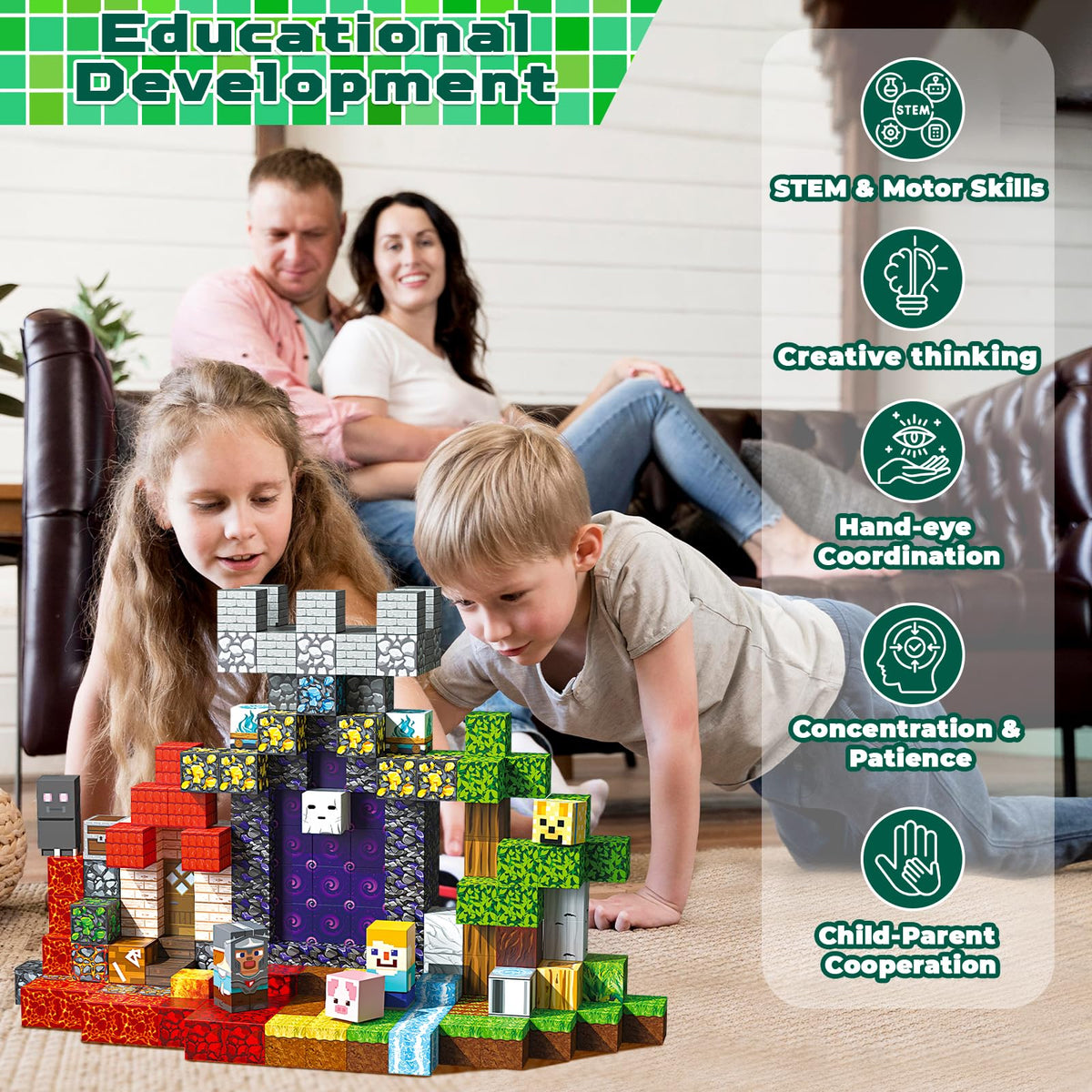 Magnetopia stem learning toy promotes creativity and concentration during play